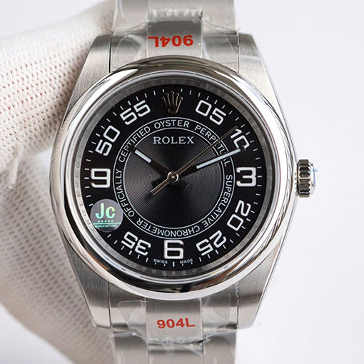 満足度最高 ロレックスコピー腕時計通販 オイスターパーペチュアル コンセントリック 116034 ブラック